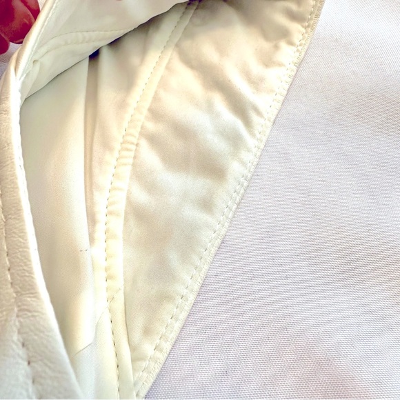 🔥Bebe Danica Leather Studded Vest Sexy Off White Medium NWT - Picture 6 of 9